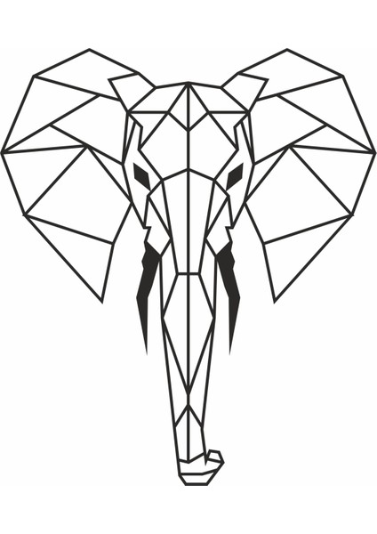 Minimalist Elephant Head Duvar Sticker