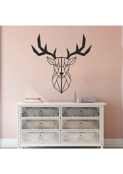 Minimalist Deer Head Duvar Sticker