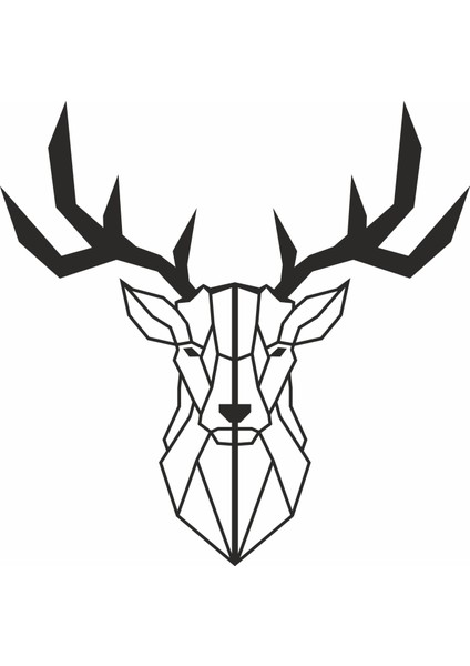 Minimalist Deer Head Duvar Sticker