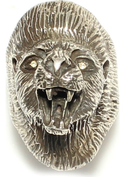 Aslan Başı Modeli Gümüş Erkek Yüzük