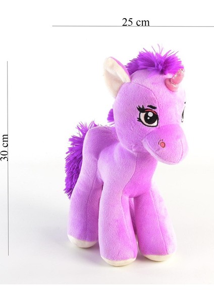 Peluş 30 Cm Renkli Ayakta Sevimli At