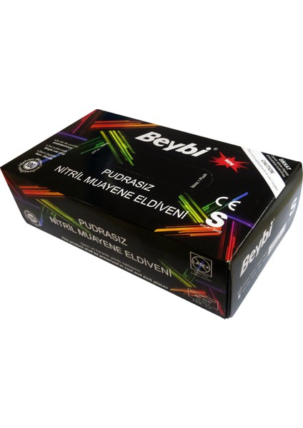 Nitril Eldiveni Pudrasız Siyah Small (S) 20 Paket