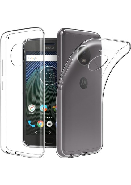 Moto G5 Plus Ultra İnce Silikon Kılıf+Tempered Glass