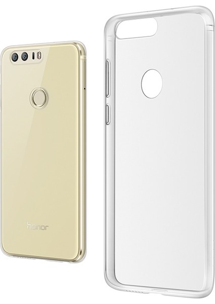 Huawei Honor 8 Ultra İnce 0.2 mm Soft Silikon Kılıf+Tempered Cam