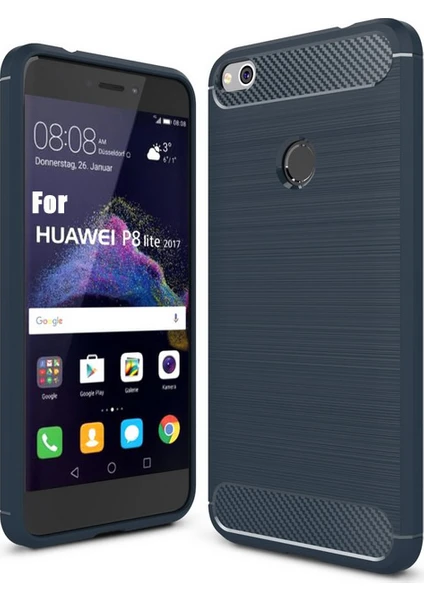 Huawei P9 Lite 2017 Brushed Carbon Fiber Silikon TPU Kılıf