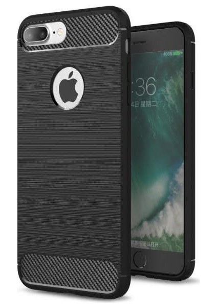 Apple iPhone 7 Plus Brushed Carbon Fiber Silikon TPU Kılıf