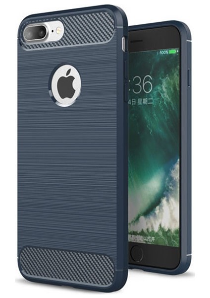 Apple iPhone 7 Plus Brushed Carbon Fiber Silikon TPU Kılıf
