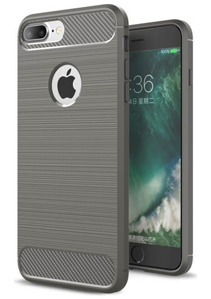Apple iPhone 7 Plus Brushed Carbon Fiber Silikon TPU Kılıf