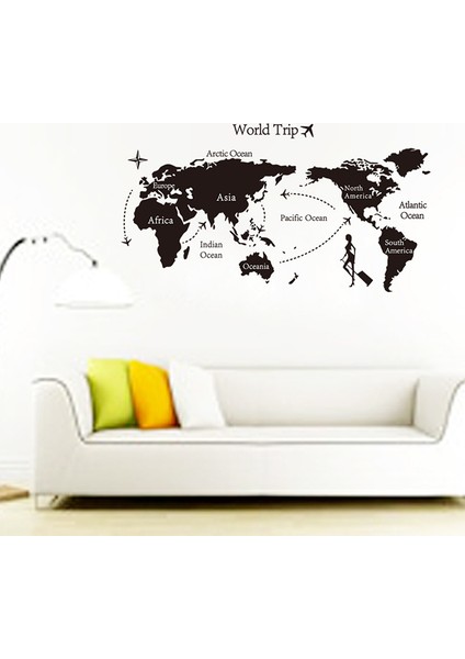 Duvar Sticker Dünya Haritası Atlas Ev Dekorasyonu Duvar Dekoru Seyahat Turizm fiyatları