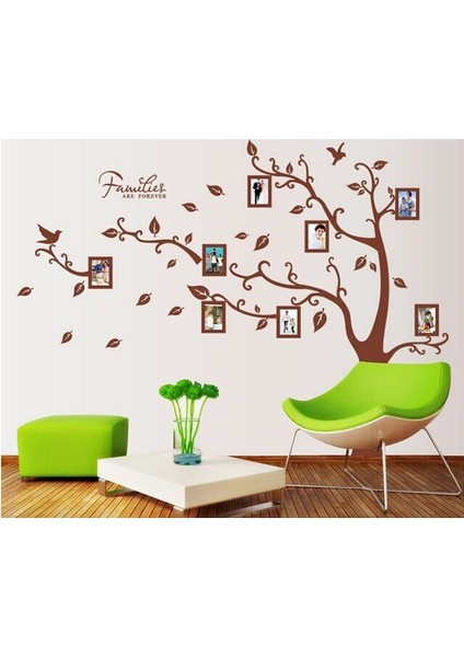 Ev Dekorasyonu Fotoğraf Çerçeveli XL Dev Ağaç Kendinden Yapışkanlı PVC Sticker Duvar Dekor