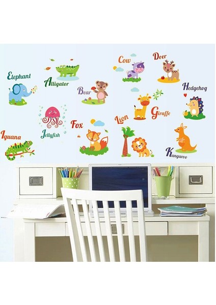 Bebek Odası Dekorasyonu Karanlıkta Parlayan Sevimli Hayvanlar Kendinden Yapışkanlı PVC Sticker