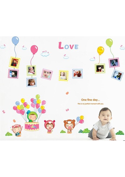 Bebek ve Çocuk Odası Dekorasyonu Renkli Resim Çerçeveli PVC Duvar Sticker Hediyelik Görsel fiyatları
