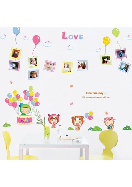 Bebek ve Çocuk Odası Dekorasyonu Renkli Resim Çerçeveli PVC Duvar Sticker Hediyelik Görsel modelleri
