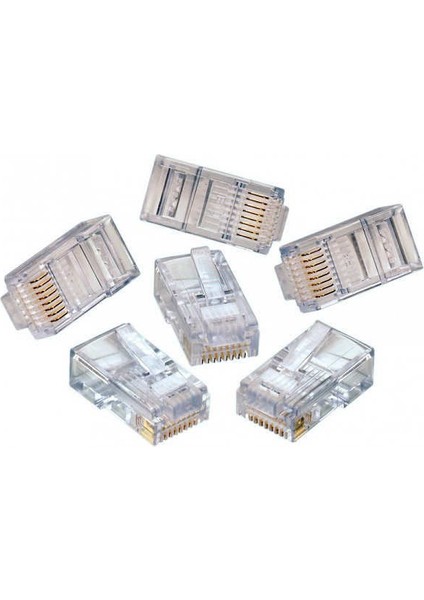 Cat 6 Uç 100 Adet Cat 6 Rj45 Uç Başlık Jak Konnektör