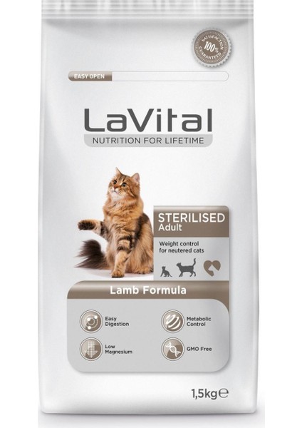 Lavital Cat Adult Sterilised Lamb Kedi Maması 1,5 kg