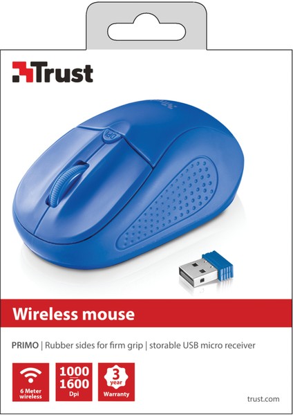 20786 Primo 1600 DPI Kablosuz USB Mouse (Mavi)