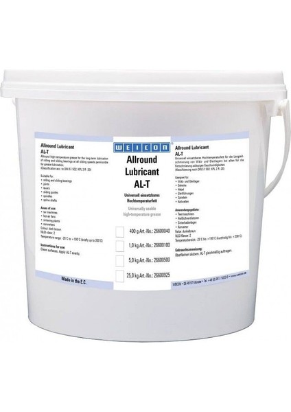 AL-T 25000 - Çok Yönlü Yüksek Isı Gresi - 25 kg