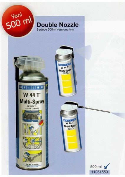 W 44 T Multi Sprey - 500 ml Çift Püskürtme Seçeneği