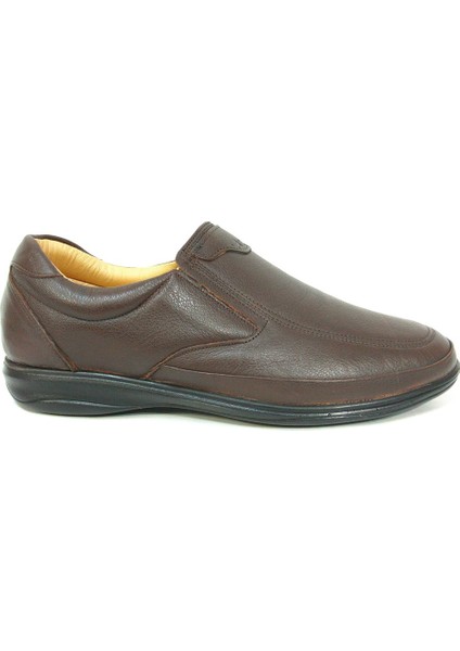 Kahverengi %100 Deri Bağcıksız Anatomik Comfort Ayakkabı