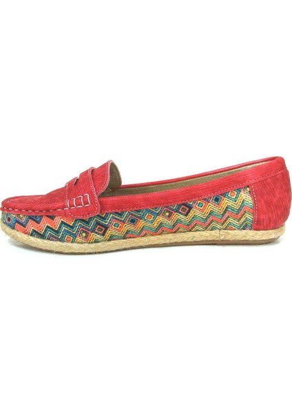 Merry Pace 2421603 Kırmızı Loafer Anatomik Bayan Babet