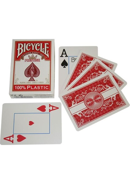 Bicycle Prestige Plastik Poker İskambil Oyun Kağıdı (Bicycle Oyun Kartı Kırmızı)