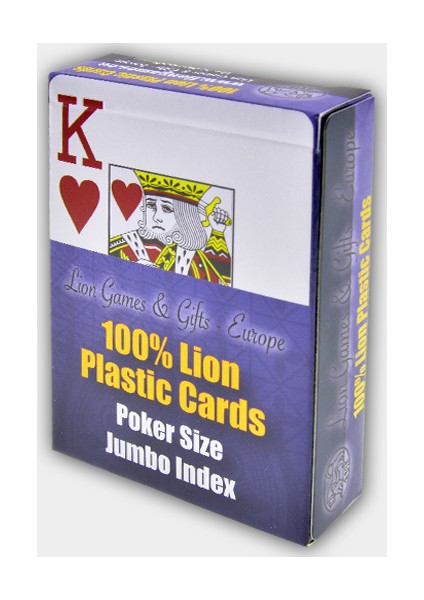 Lion Jumbo Plastik Poker İskambil Oyun Kağıdı Destesi ( Lion Briç Oyun Kartı Mavi) fiyatları