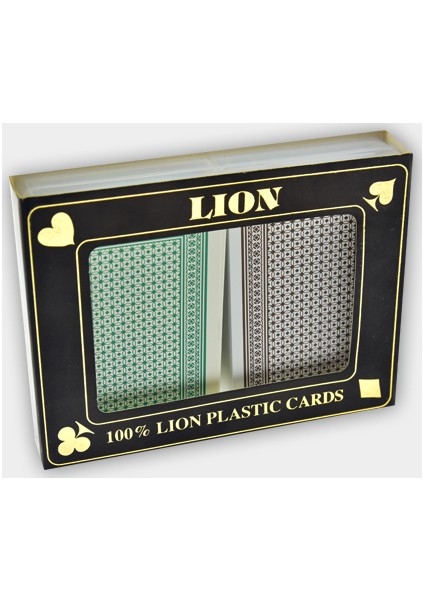 Lion Plastik İskambil Briç Oyun Kağıdı Destesi ( Lion Oyun Kartı 2 Deste, 4 Tarafı Yazılı) fiyatları