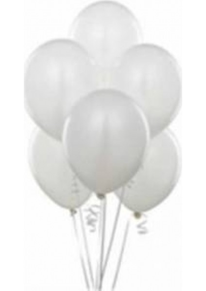 Sihirli Parti Baskısız Metalik Balon Beyaz (20 Adet)