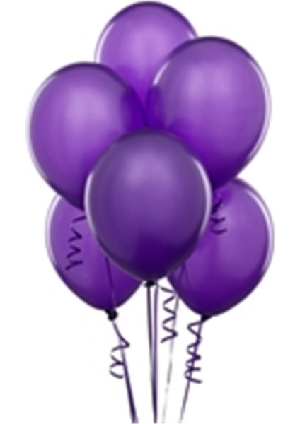Sihirli Parti Metalik Balon Mor (20 Adet)