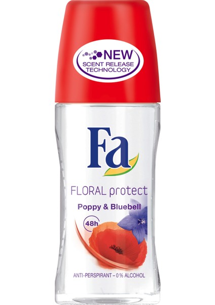 Roll-on Floral Protect Poppy & Bluebell 50ml
