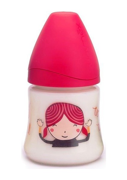 Pp Geniş Ağız Biberon 150 ml - 3 Pozisyonlu Silikon Uçlu - Girl