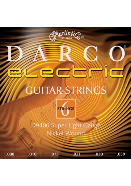 D9400 08-39 Elektro Gitar Teli Darco (Super Light)