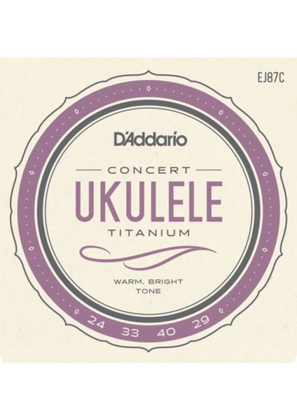 Daddarıo Ej87C Set Ukulele Teli Concert Tıtanıum Ukulele