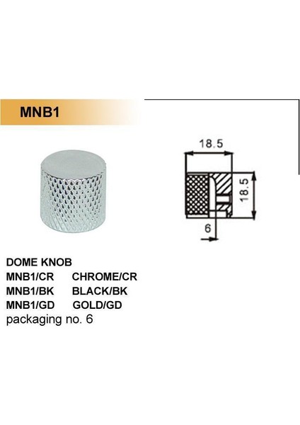 Dr. Parts MNB1/CR Kubbe Potans Başı