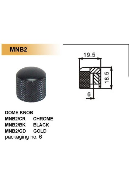 Dr. Parts MNB2/BK Kubbe Potans Başlığı