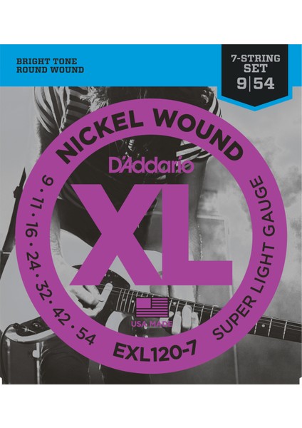EXL120-7 7 Telli Elektro Gitar Teli (9-54)