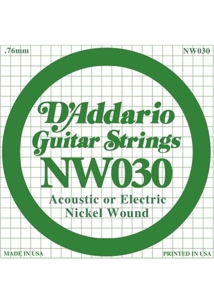 Daddarıo Nw030 Elektro Akustik Tel Nickel Wound (La)