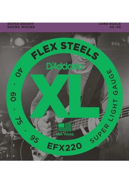 Daddarıo Efx220 Bas Tel Set Flxst 40-95 Long :Daddarıo Abd