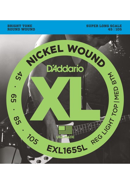 Daddarıo Exl165Sl 45-105 Bas Gitar Teli 4 Telli
