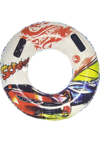 Hot Wheels Swim Ring With Handle / Tutunmalı Şişme Simit Büyük Boy 91 Cm