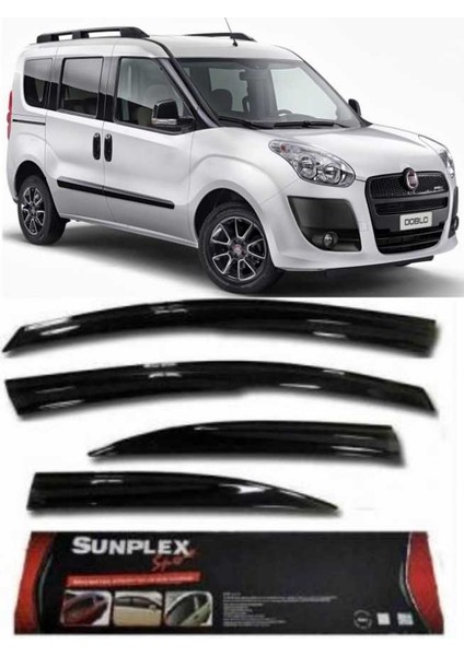 4 Lü Fiat Doblo II Ön Sport Style SUNPLEX Cam Rüzgarlığı SPS05