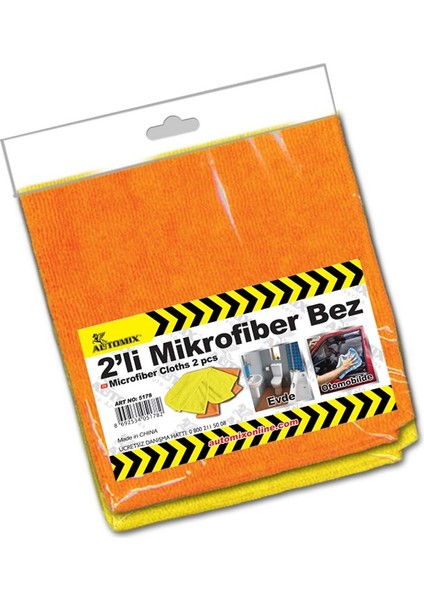 AUTOMİX Mikrofiber 2 li Temizlik Bezi (35cm35cm)x2