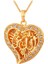 Kalp İçinde Allah Yazılı 18K Altın Kaplama Bayan Kolye Zirkon Taşlı 1