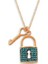 Turkuaz Taşlı Kilit Model Model Bayan Gümüş Kolye 1