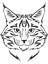 Tribal Cat Head Duvar Sticker 2