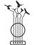 Guitar Birds Duvar Sticker 2