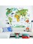 Çocuk Odası Dekoru Hayvanlı Dünya Haritası Atlas Kendinden Yapışkanlı PVC Duvar Sticker 1