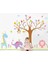 Çocuk Odası Dekorasyonu Renkli Ağaç ve Hayvanlar Kendinden Yapışkanlı PVC Duvar Sticker Hediyelik Görsel 1