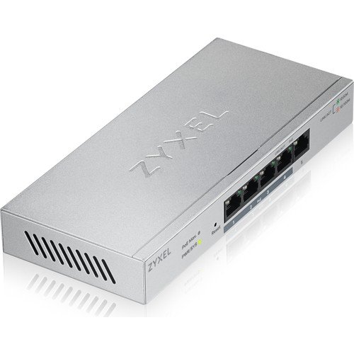 Zyxel GS1200-5HP 5-Port POE Tak-Kullan QoS 60W Toplam Güç Destekli Web-Yönetilebilir Güçten Tasarruflu Gigabit Switch
