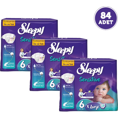 Sleepy Sensitive Bebek Bezi 6 Beden 84 Adet Fiyatı